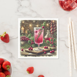 Weihnachtsgetränk Cranberry Fizz Decoupage Serviette