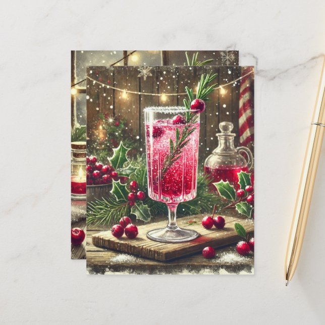 Weihnachtsgetränk Cranberry Fizz Scrapbook (Vorderseite/Rückseite Beispiel)