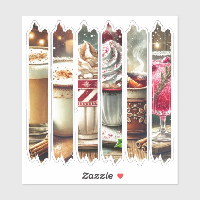 Weihnachtsgetränke aus dem 19. Jahrhundert Waschba Aufkleber (Blatt)