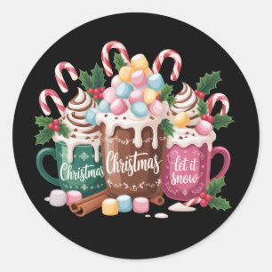Weihnachtsgetränke Pink Coquette Lebkuchen Kaffee  Runder Aufkleber