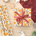 Weihnachtsgewürze und Zitrus-Orangenscheiben Geschenkpapier<br><div class="desc">Dieses Weihnachtszitrus und Gewürzverpackungspapier ist sicher,  erinnern an den reizvollen Geruch der Ferien. Das festliche Muster besteht aus orangefarbenen Scheiben,  Anis,  Zimtsticks und Kiefernspießen.</div>