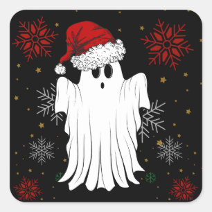 Weihnachtsghost Quadratischer Aufkleber