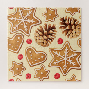 Weihnachtsginger: Festes, nahtloses Muster. Puzzle