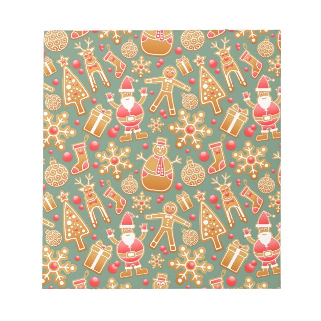 Weihnachtsgingerbread Santa Notizblock (Vorderseite)