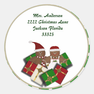 Weihnachtsgingerbrot Couple Address Stickers