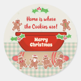 Weihnachtsgingerbrot Custom Funny Baking Runder Aufkleber