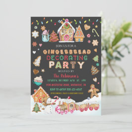 Weihnachtsgingerbrot Dekorieren Party Einladung