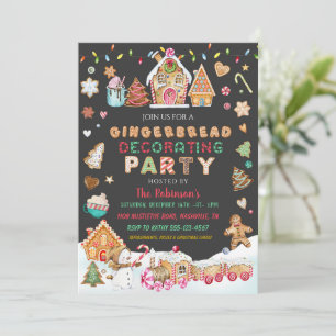 Weihnachtsgingerbrot Dekorieren Party Einladung