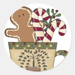 Weihnachtsgingerbrot Feiertage Grüße Runder Aufkleber