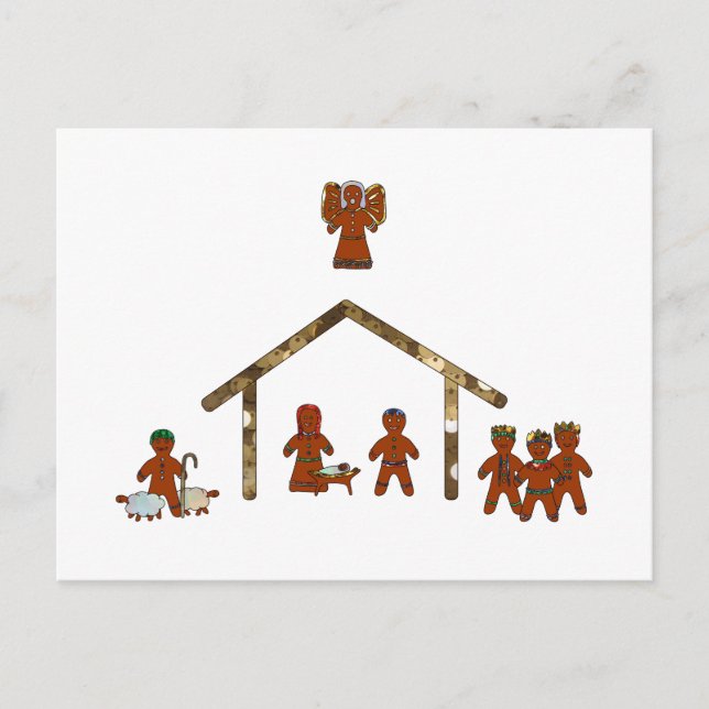 Weihnachtsgingerbrot Feiertagspostkarte (Vorderseite)