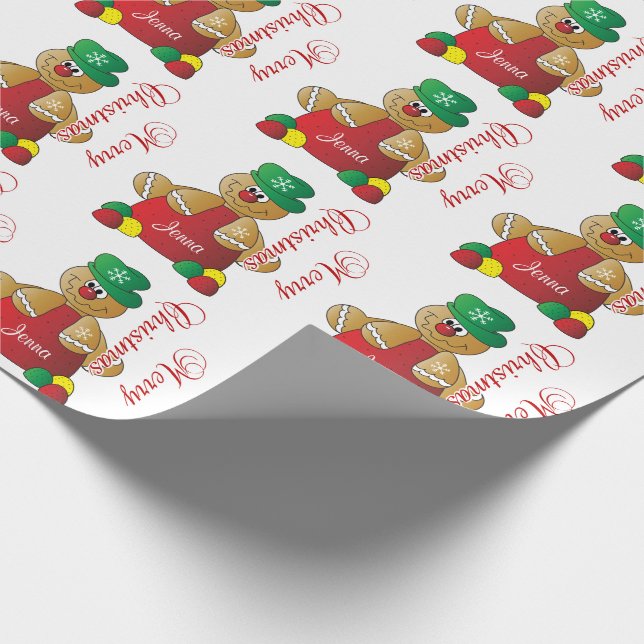 Weihnachtsgingerbrot Gumdropp Geschenkpapier (Ecke)