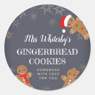 Weihnachtsgingerbrot hausgemachte Cookie Stickers