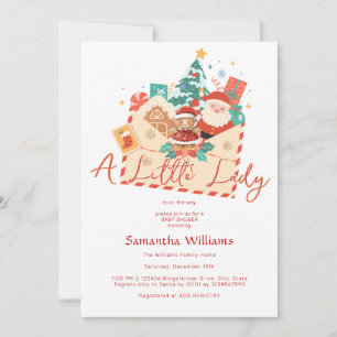 Weihnachtsgingerbrot Little Lady Girl Babydusche Einladung