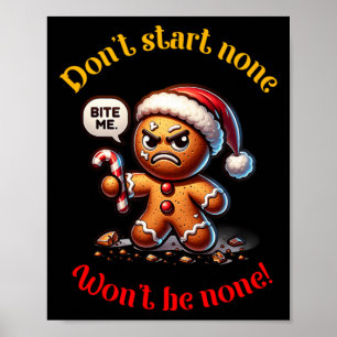 Weihnachtsgingerbrot Mann Funny Mad Xmas Poster