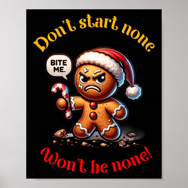 Weihnachtsgingerbrot Mann Funny Mad Xmas Poster (Vorne)
