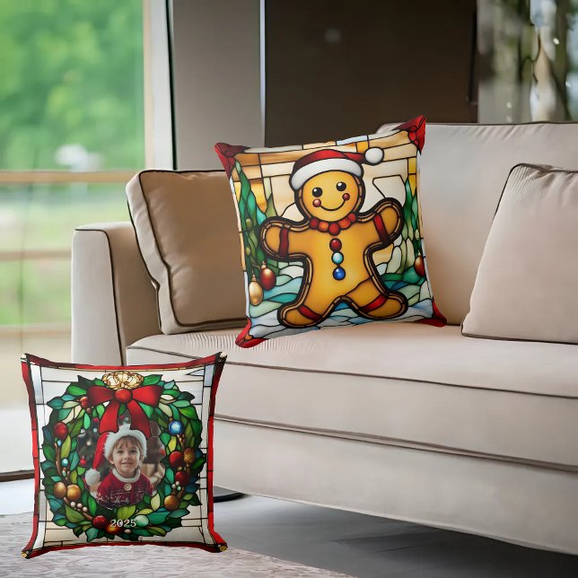 Weihnachtsgingerbrot Mann Imitate gestanztes Glas Kissen (Von Creator hochgeladen)