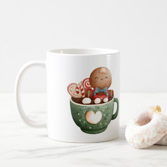 Weihnachtsgingerbrot Mann Kaffeemaschine Tasse (Mit Donut)