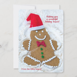 Weihnachtsgingerbrot Mann Keks Schneegel Feiertagskarte