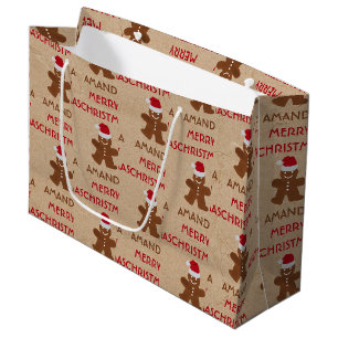 Weihnachtsgingerbrot Mann Kekse Individuelle Name Große Geschenktüte