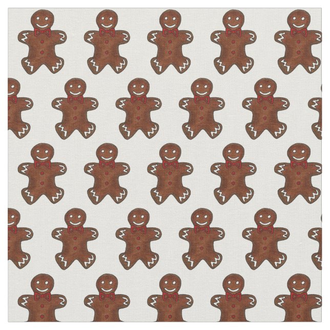 Weihnachtsgingerbrot Mann Männer Cookie Xmas Fabri Stoff (Nahaufnahme)