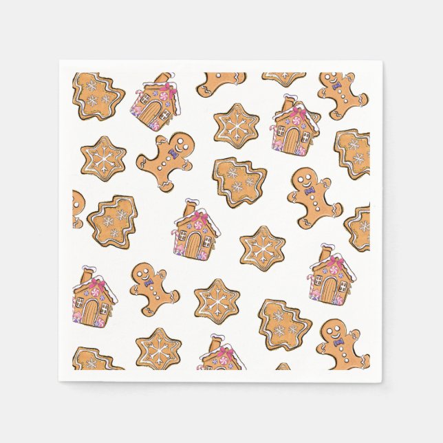 Weihnachtsgingerbrot Mann Party Paper Napkin Serviette (Vorderseite)