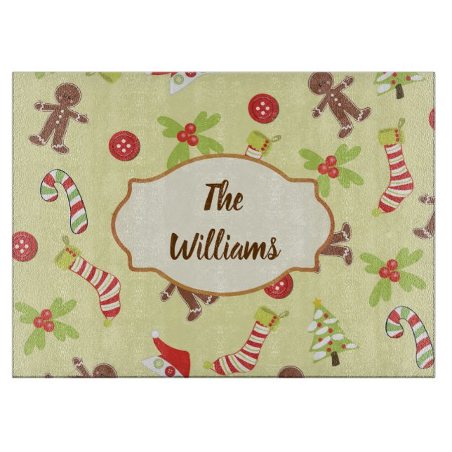 Weihnachtsgingerbrot Männer Schneidebrett (Vorderseite)