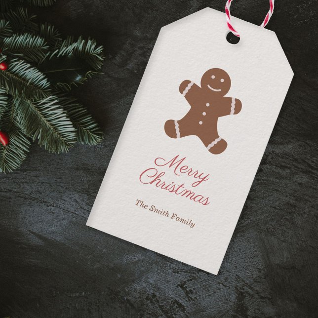 Weihnachtsgingerbrot Menschengeschenk Tag Geschenkanhänger (Christmas Gingerbread Man Gift Tag)