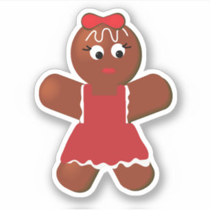Weihnachtsgingerbrot Niedlich Girl Cookie Vinyl Aufkleber