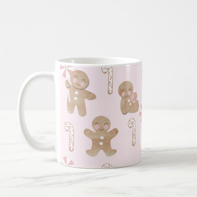 Weihnachtsgingerbrot Pink-Tasse Kaffeetasse (Links)