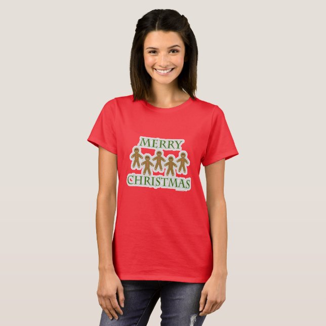 Weihnachtsgingerbrot Pulatstil T-Shirt (Vorne ganz)