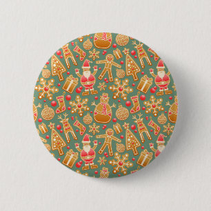 Weihnachtsgingerbrot santa button