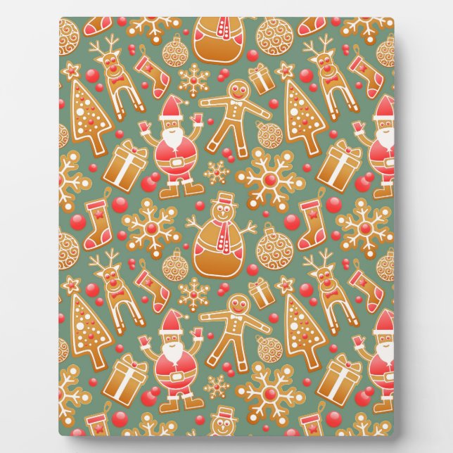 Weihnachtsgingerbrot santa fotoplatte (Vorderseite)