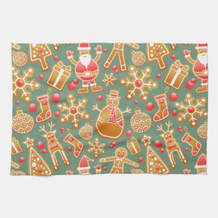 Weihnachtsgingerbrot santa handtuch