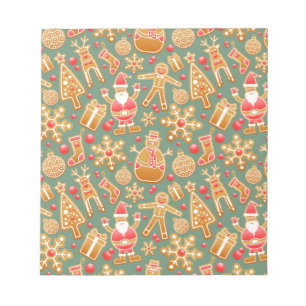 Weihnachtsgingerbrot santa notizblock