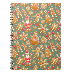 Weihnachtsgingerbrot santa notizblock