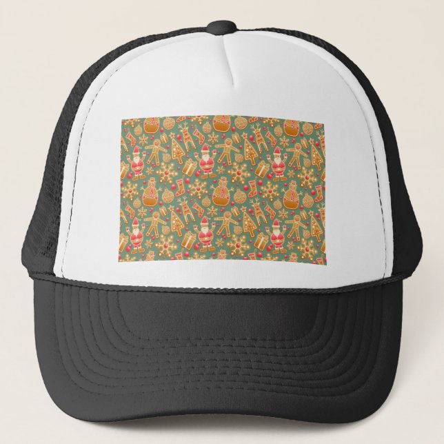Weihnachtsgingerbrot santa truckerkappe (Vorderseite)