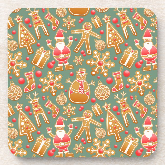 Weihnachtsgingerbrot santa untersetzer (Vorderseite)