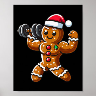 Weihnachtsgingerbrot Weightlift Man Workout Bo Poster