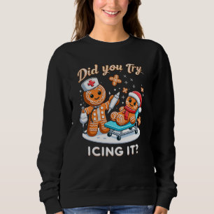 Weihnachtsgingerbrot Xmas Nurse Sweatshirt