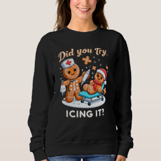 Weihnachtsgingerbrot Xmas Nurse Sweatshirt