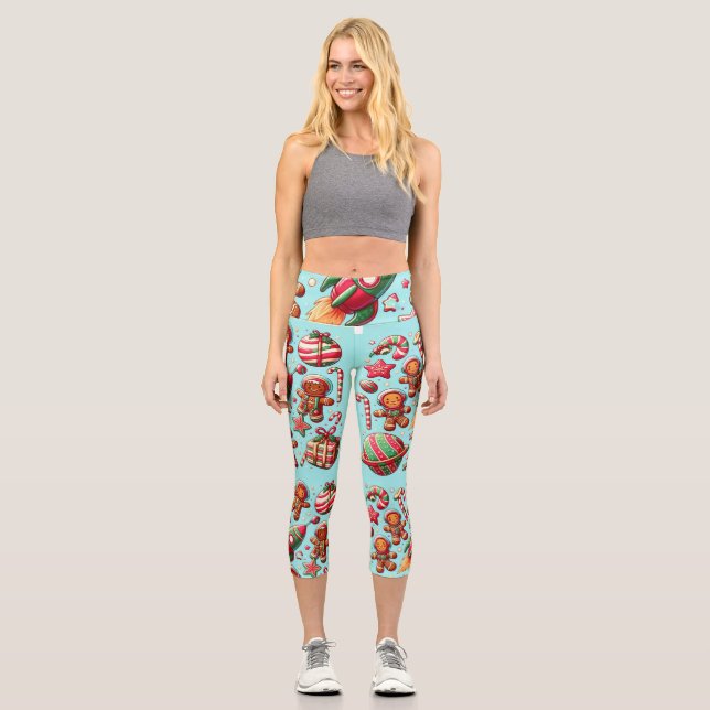 Weihnachtsgingerbrotflasche Capri Leggings (Vorderseite)