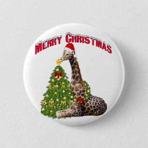 WeihnachtsGiraffe Button