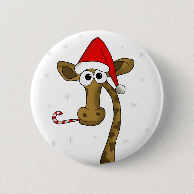 Weihnachtsgiraffe Button (Vorderseite)