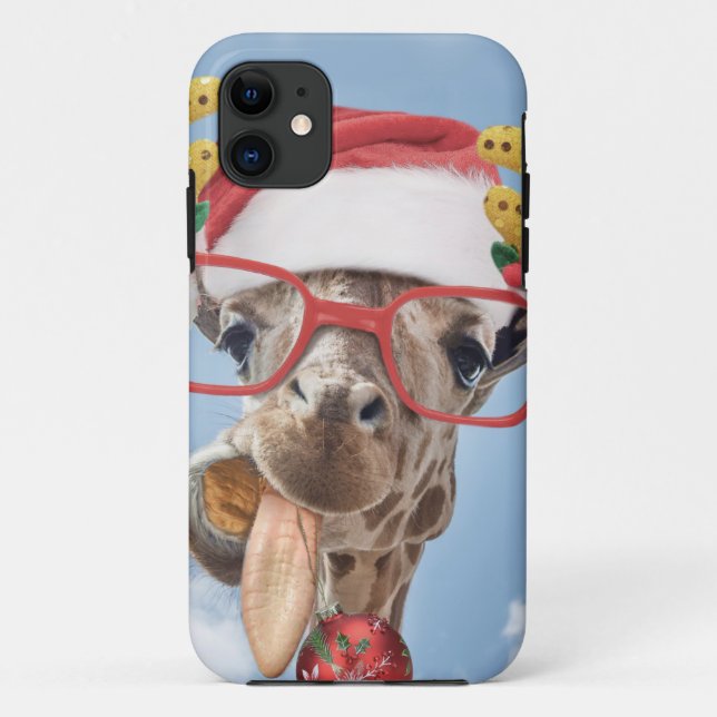Weihnachtsgiraffe Case-Mate iPhone Hülle (Rückseite)