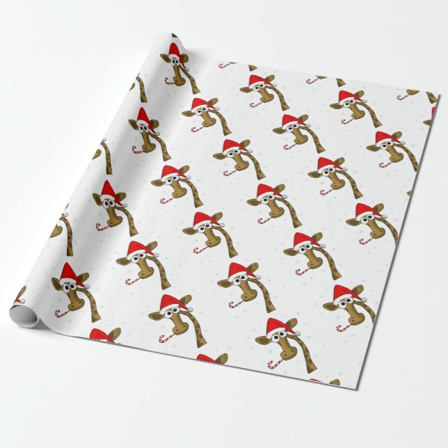 Weihnachtsgiraffe Geschenkpapier (Ungerollt)