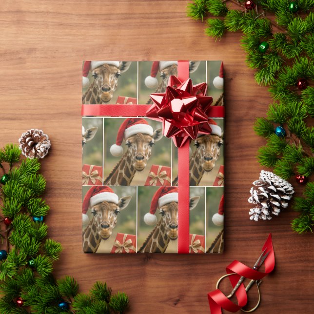 Weihnachtsgiraffe mit Feiertagsgeschenk Geschenkpapier (Feiertagsgeschenk)