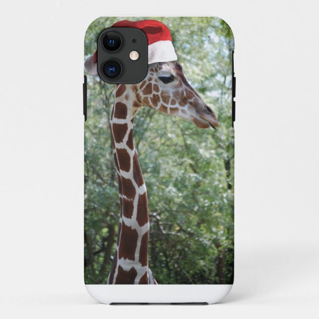 WeihnachtsGiraffe mit Weihnachtsmannmütze Case-Mate iPhone Hülle (Rückseite)