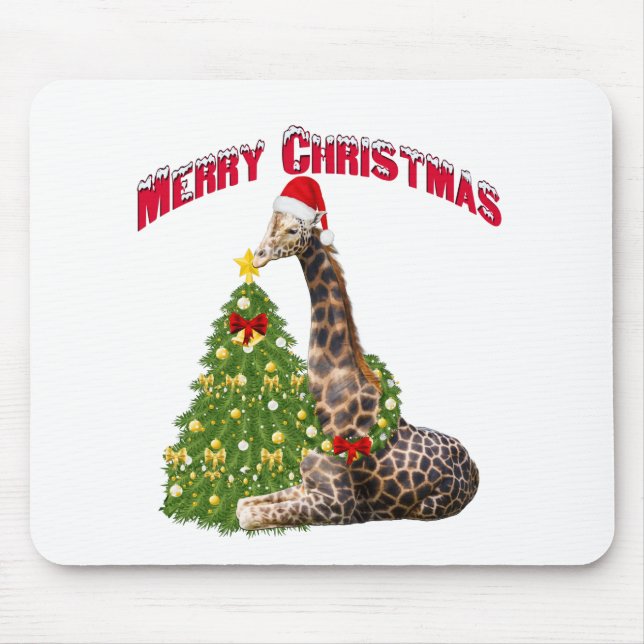 WeihnachtsGiraffe Mousepad (Vorne)