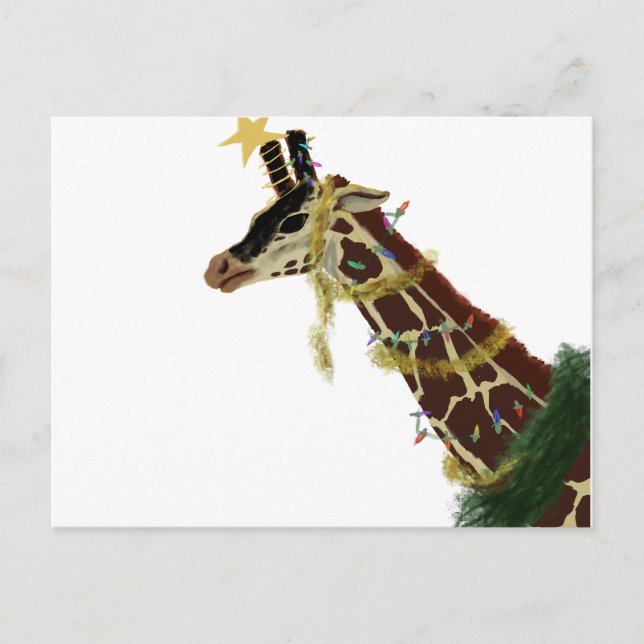 Weihnachtsgiraffe Postkarte (Vorderseite)