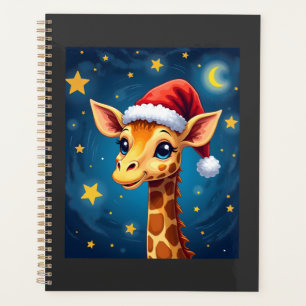Weihnachtsgiraffe Santa Hut Sternennacht Feiertags Planer